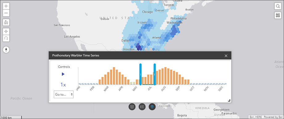 Esri Experience Builder Time Series Timeframe Screen Capture